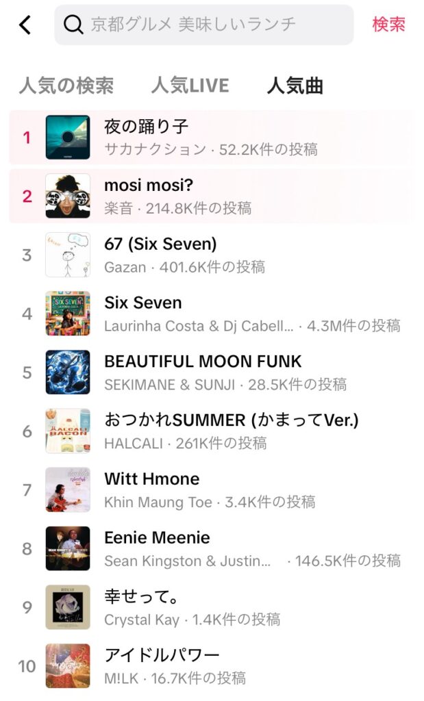 tiktok 音楽