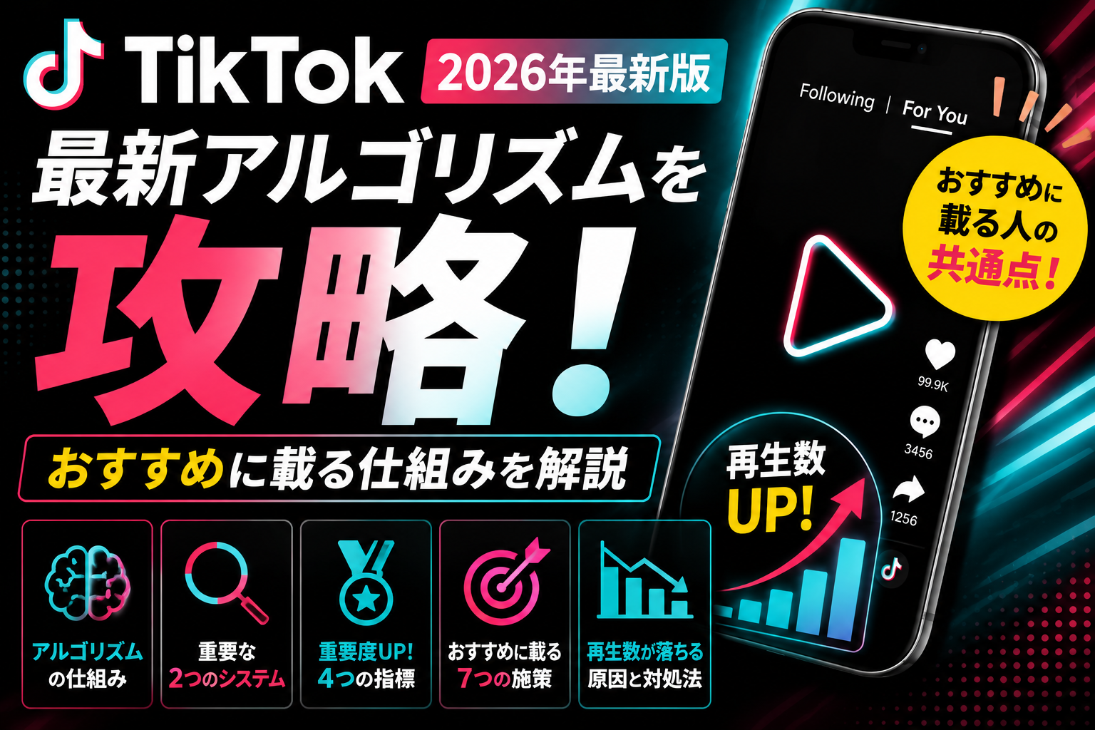 TikTokの最新アルゴリズムを攻略【2026年】おすすめに載る仕組みを解説